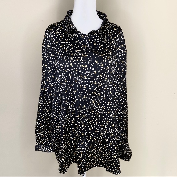 Nasty Gal Feelin’ Dot Button Down Shirt - Size 14 - Picture 3 of 11
